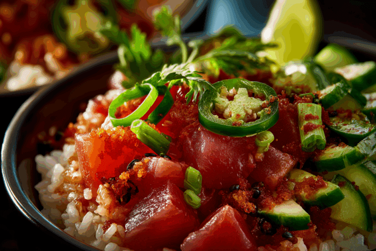 Vibrant Crunchy Rice Spicy Tuna Bowls