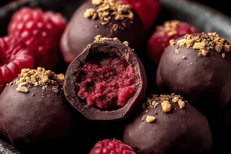 Raspberry Dark Chocolate Truffles