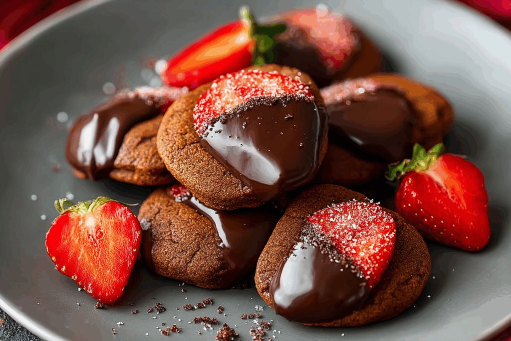 Chocolate Dipped Strawberry Cookies