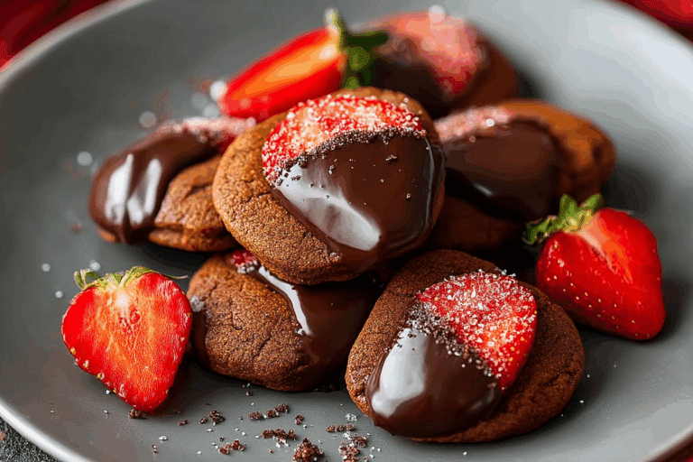 Chocolate Dipped Strawberry Cookies