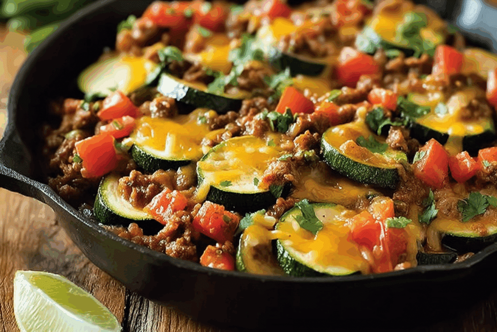 One-Pan Taco Zucchini Skillet