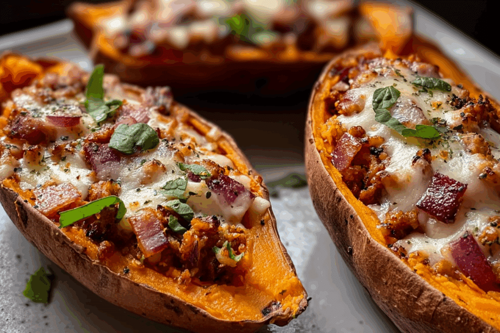 Protein Loaded Sweet Potato Boats