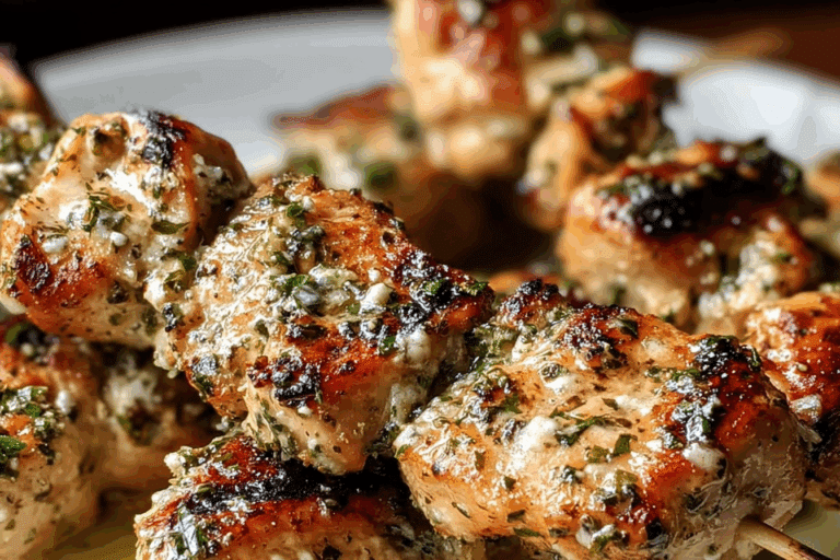 Grilled Ranch Garlic Parmesan Chicken Skewers