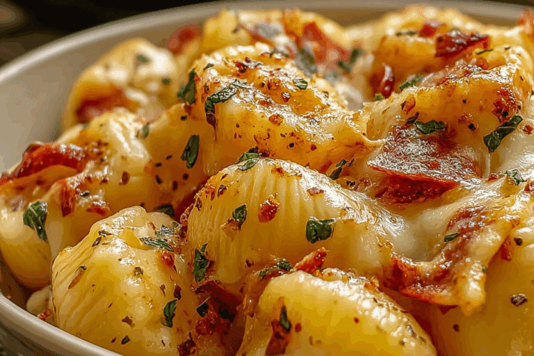 Garlic Butter Pizza Pasta Bowls