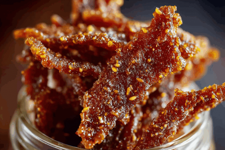 Honey Garlic Chicken Jerky (Air Fryer Method)