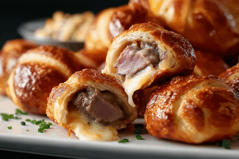 Steak and Cheese Stuffed Pretzel Bites