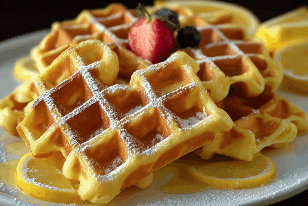 Lemon Pound Cake Waffles