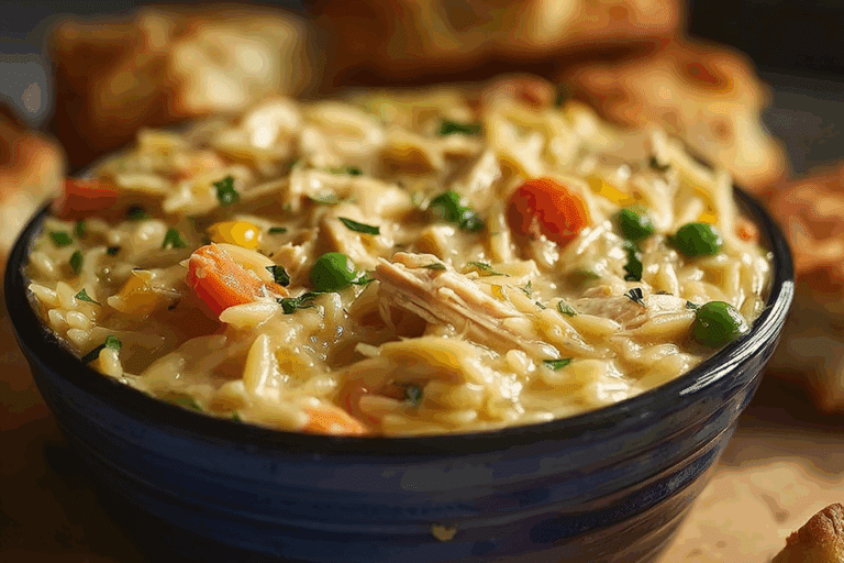 Creamy Chicken Pot Pie Orzo