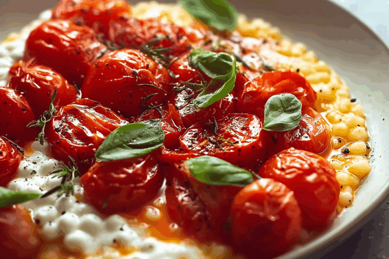 Roasted Tomato & Stracciatella Acini di Pepe