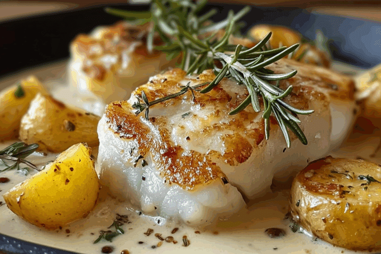 Cod & Potatoes in Rosemary Cream Sauce