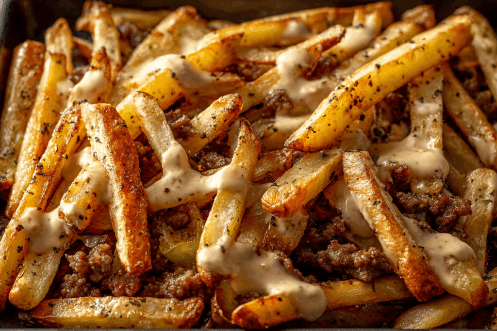 Sheet Pan Smashburger Fries