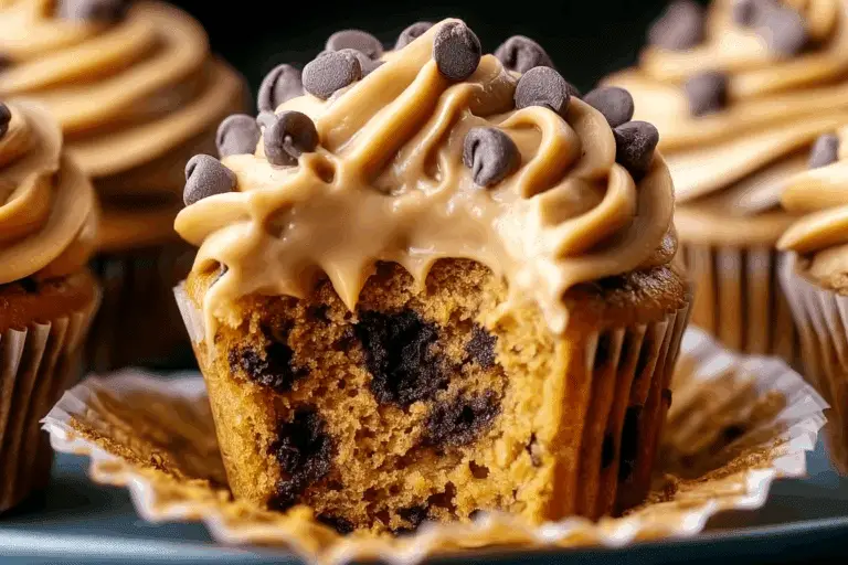 Pumpkin Chocolate Chip Cupcakes with Cinnamon Buttercream