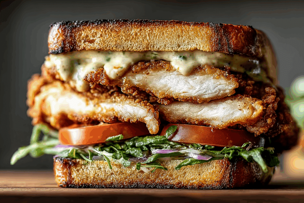 Dijon Mayo Brined Crispy Chicken Sandwich