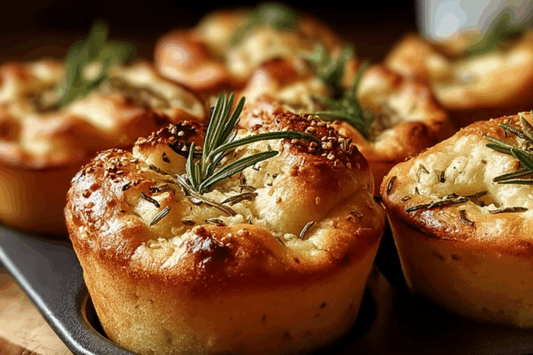 Garlic Rosemary Focaccia Muffins