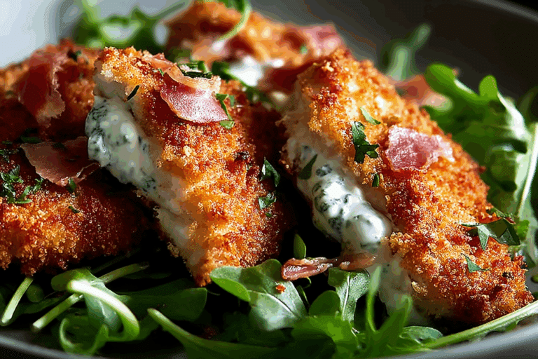 Panko-Parmesan Chicken Cutlets with Homemade Ranch and Crispy Prosciutto