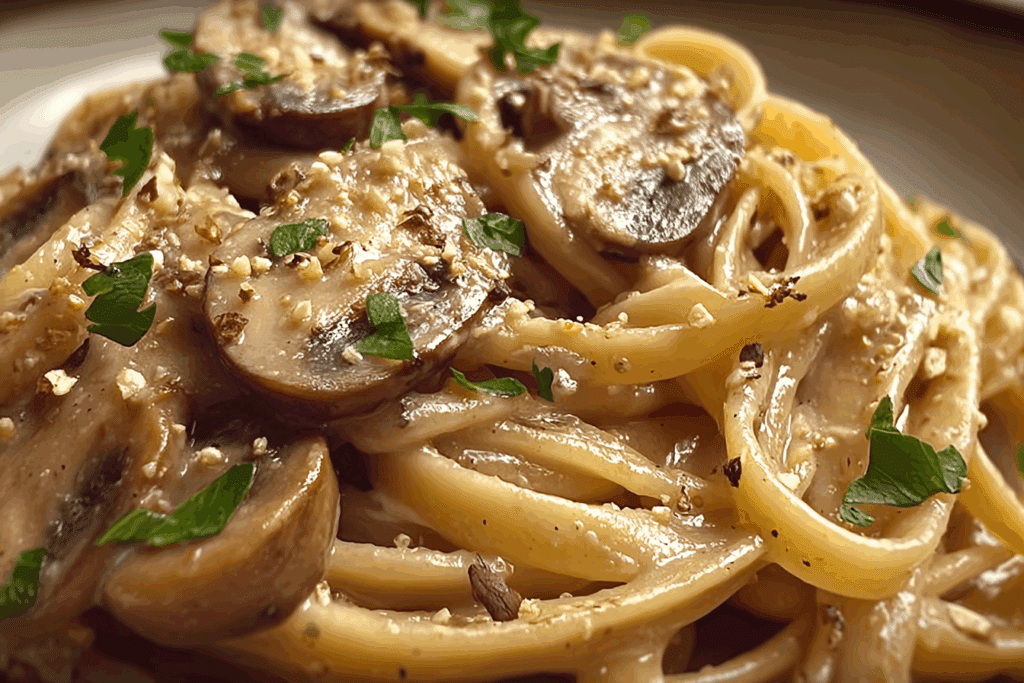 Creamy Miso Mushroom Pasta