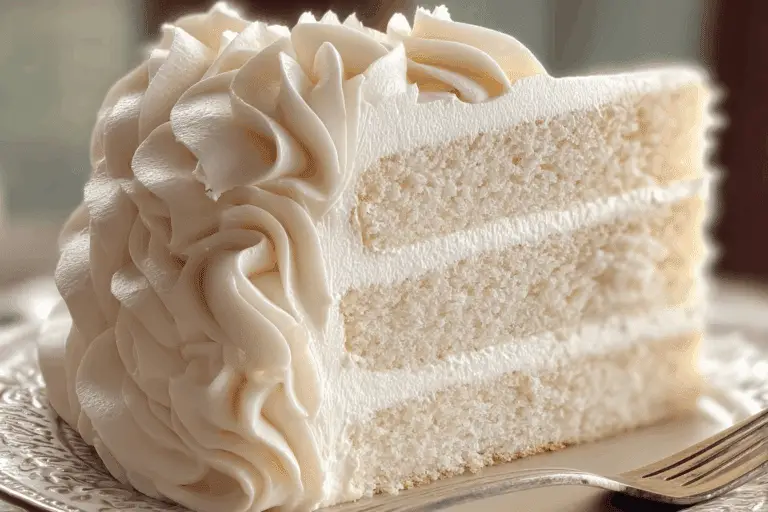 Fluffy White Velvet Cake with Vanilla Buttercream