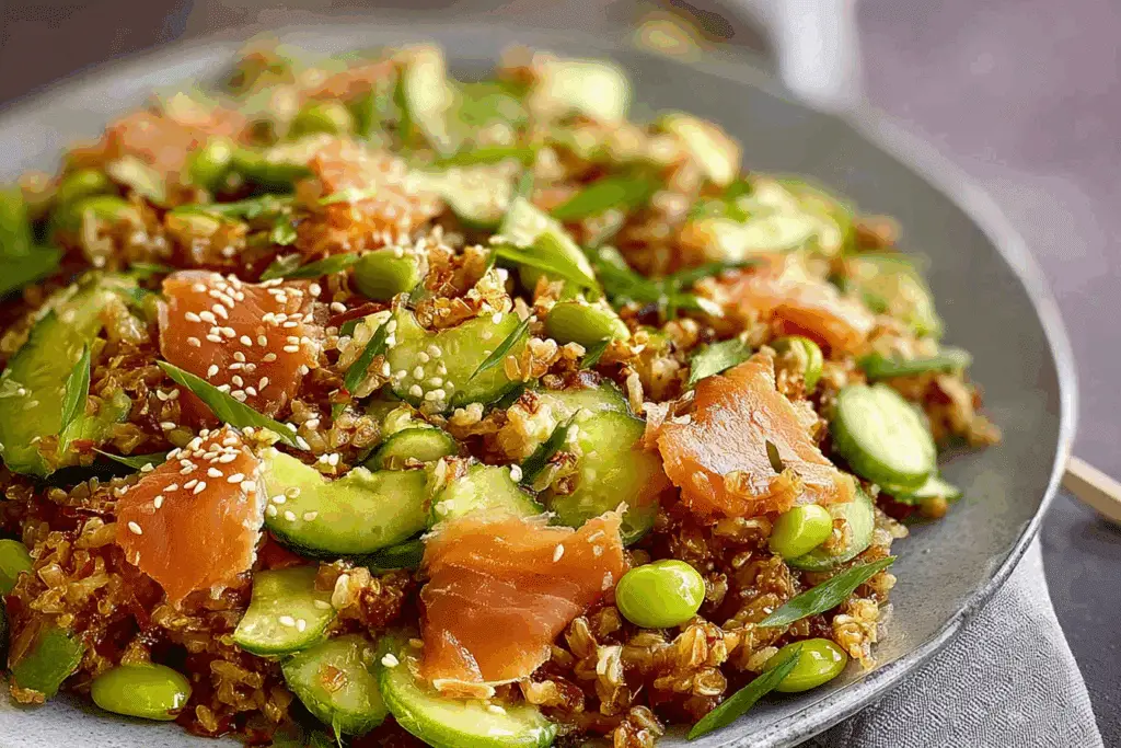 Smoked Salmon and Crispy Rice Salad