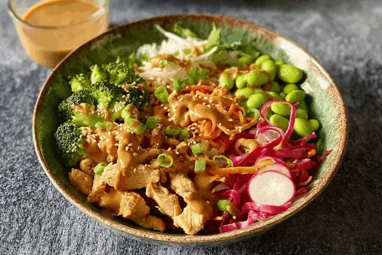 Chicken Buddha Bowl with Satay Sauce