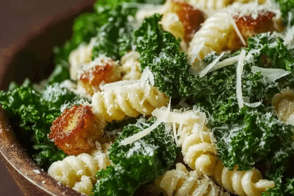 Kale Pasta Caesar Salad