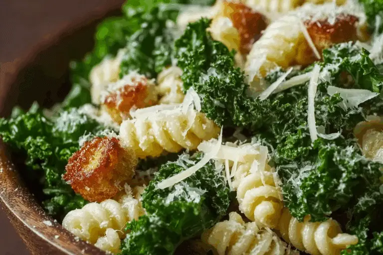 Kale Pasta Caesar Salad