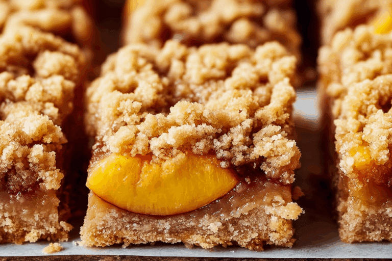 Brown Sugar Peach Crumb Bars