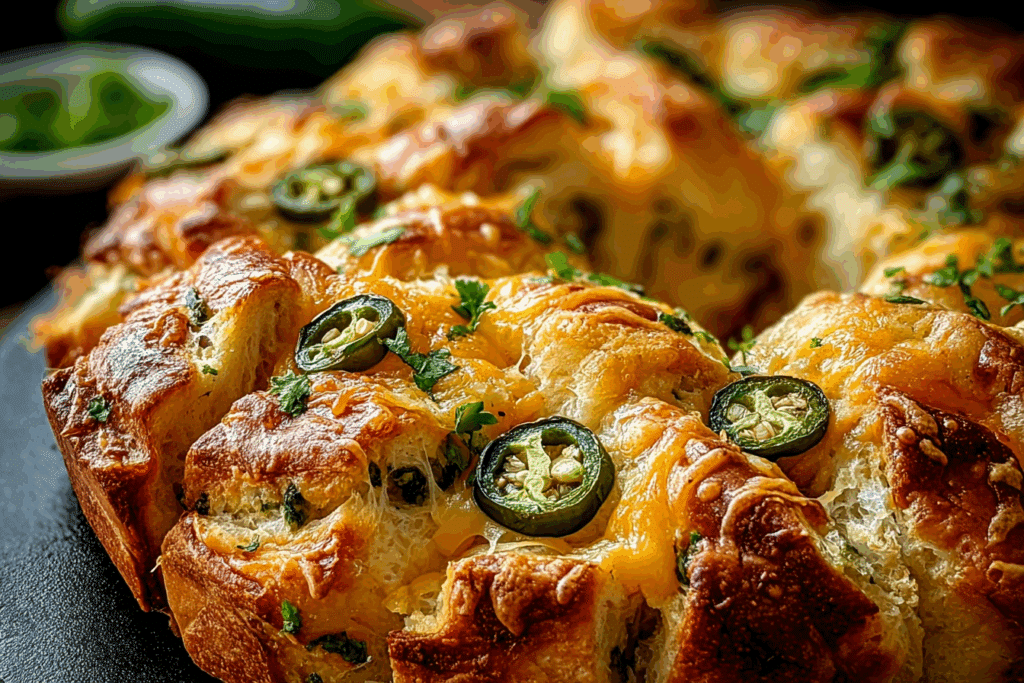 Cheesy Cheddar Jalapeño Pull Apart Bread