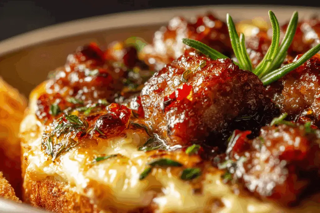 Sausage Baked Brie