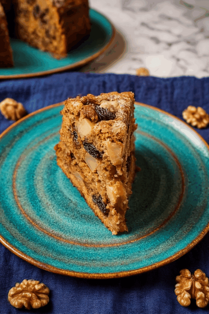 Cinnamon Walnut Apple Cake Baked with Olive Oil