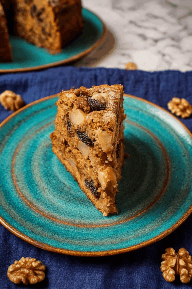 Cinnamon Walnut Apple Cake Baked with Olive Oil