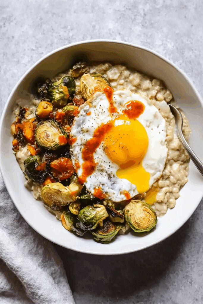 Oatmeal Breakfast Bowl with Veggies