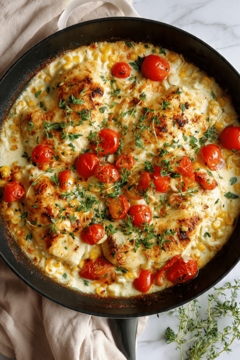 Chicken & Corn Skillet Bake