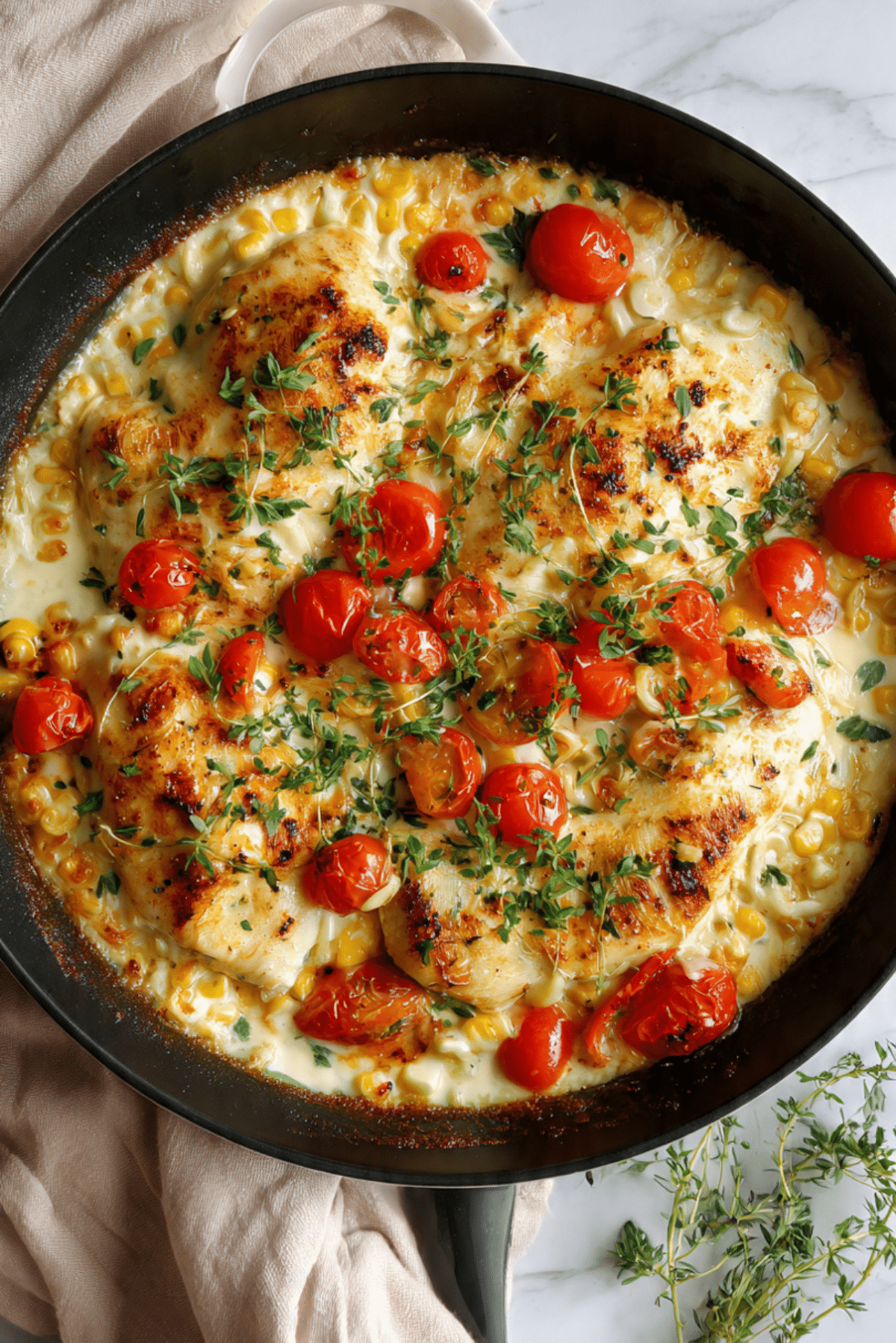 Chicken & Corn Skillet Bake