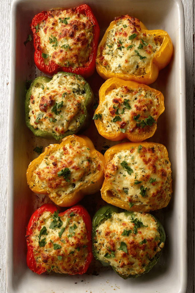 Chicken Stuffed Bell Pepper Boats