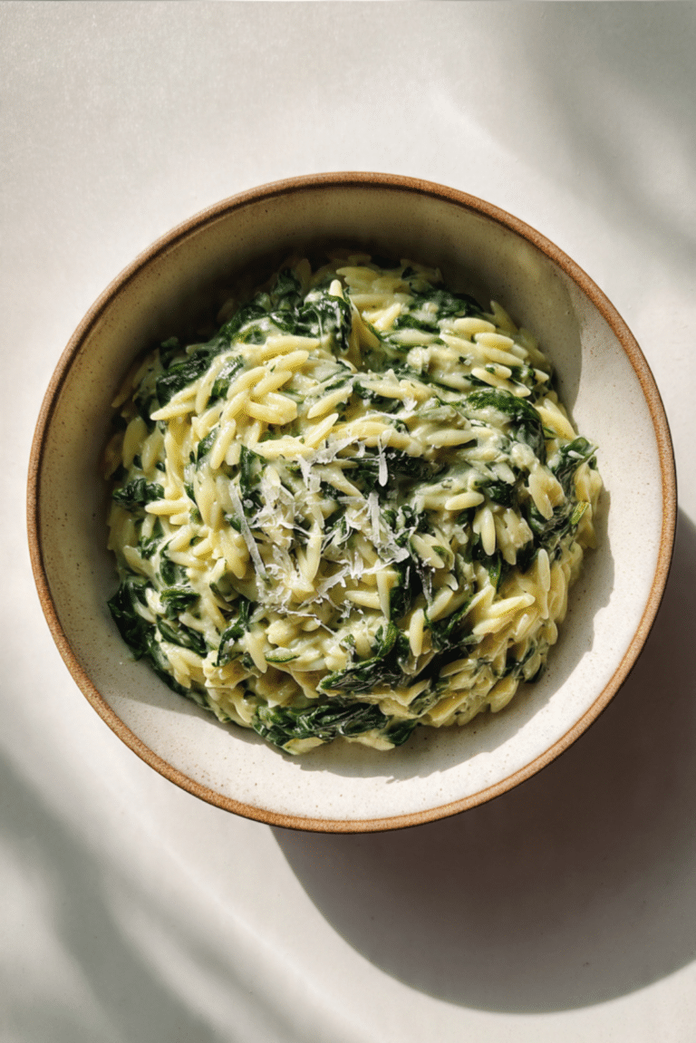 reamy Spinach Orzo