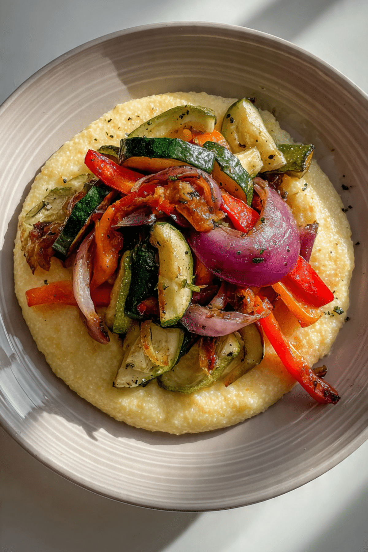 Creamy Polenta with Veggies