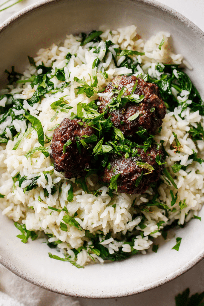 Lamb Spinach Rice