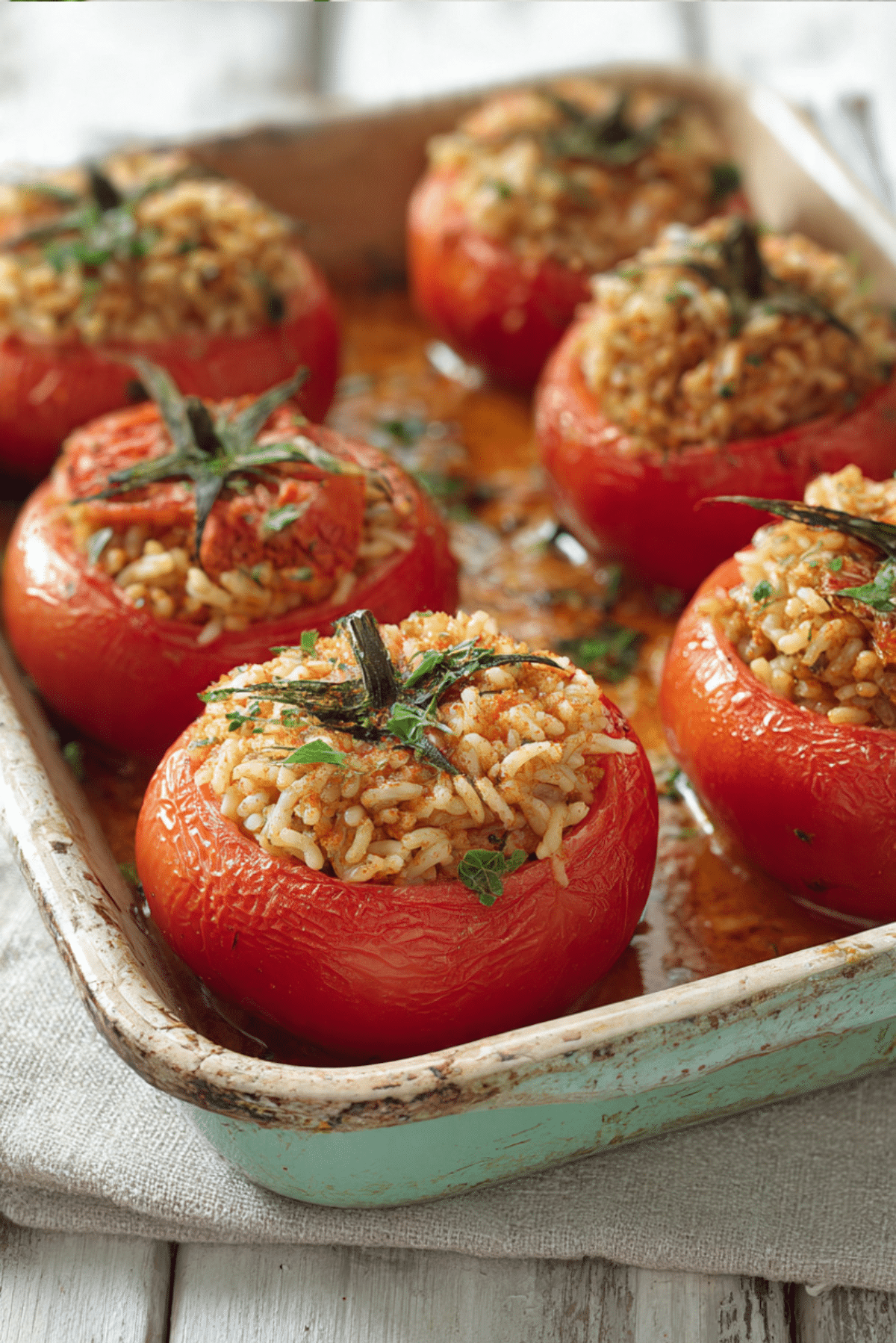 Turkey & Rice Stuffed Tomatoes