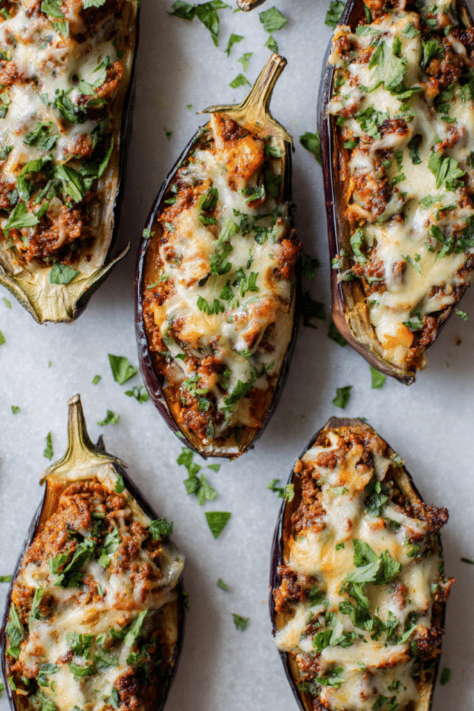 Stuffed Eggplant with Minced Beef