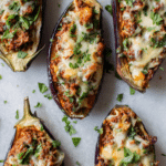 Stuffed Eggplant with Minced Beef