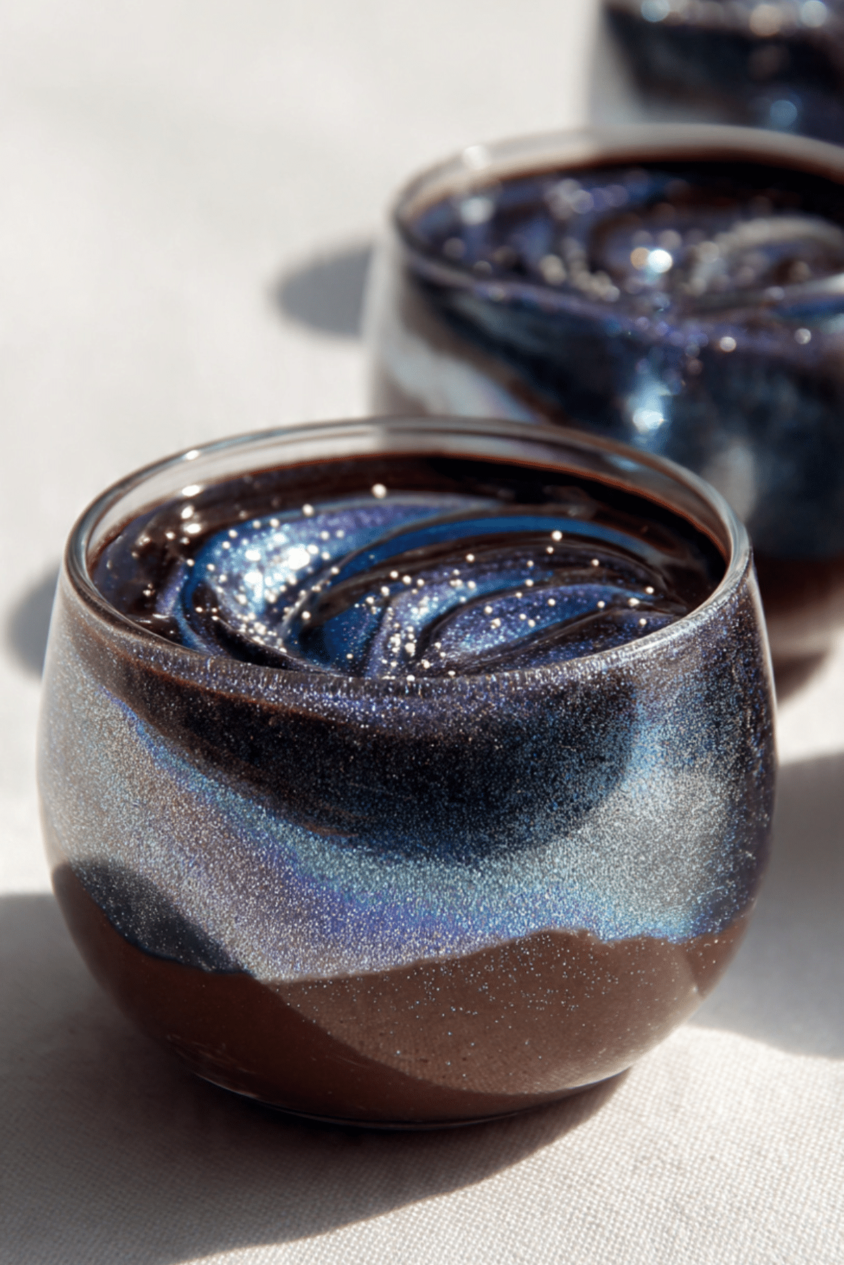 Galaxy Mirror Glaze Dessert Cups