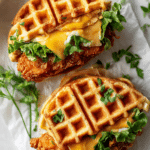 Crispy Chicken Cheese Waffle Sandwich