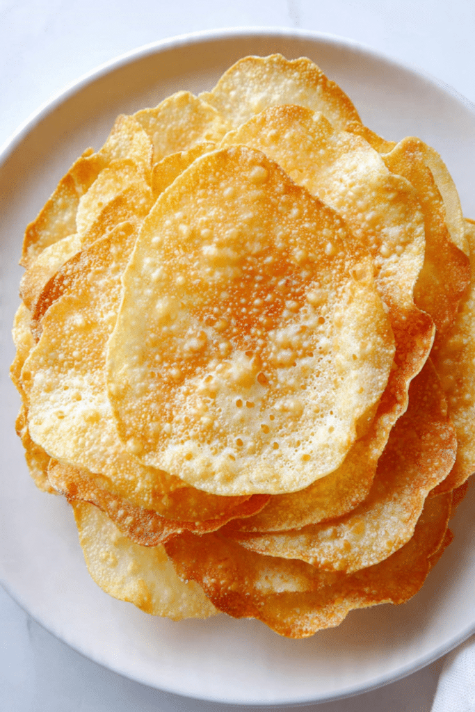 2-Ingredient Cheese Crispy Wrap Chips