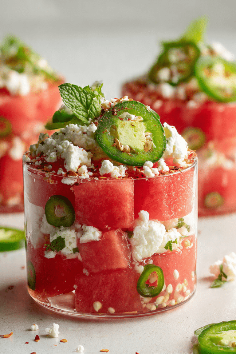 Spicy Watermelon Feta Snack Cups