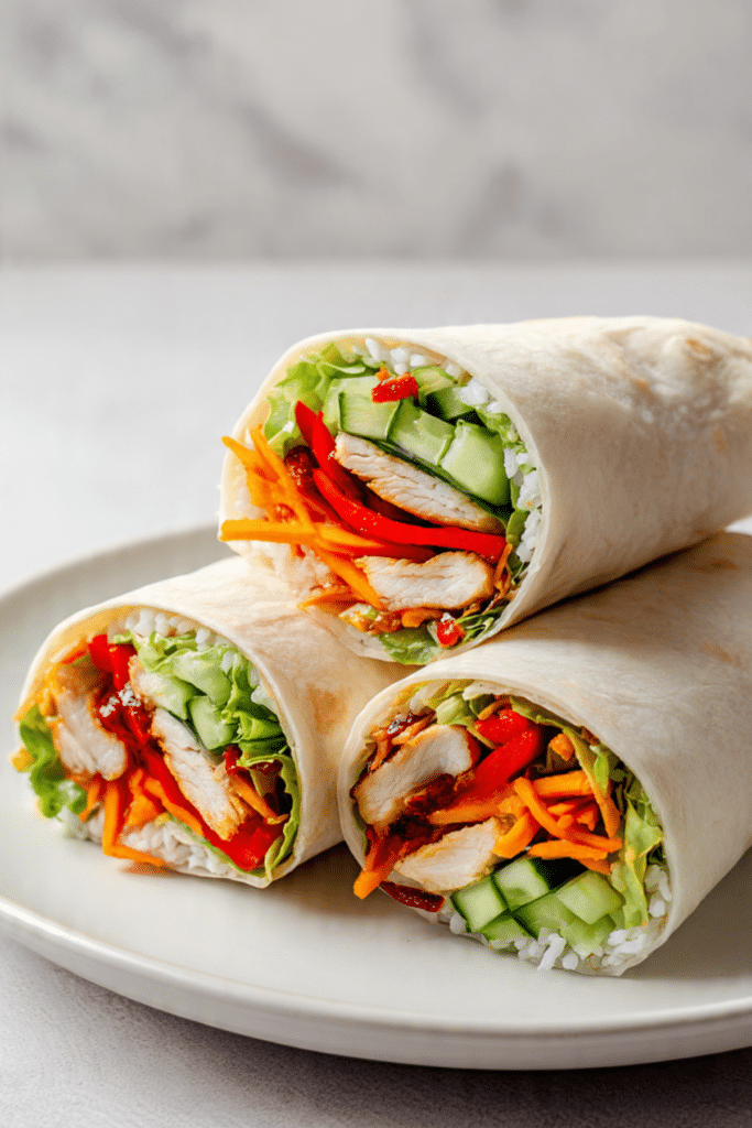 Color Layer Chicken Veggie Rice Wrap