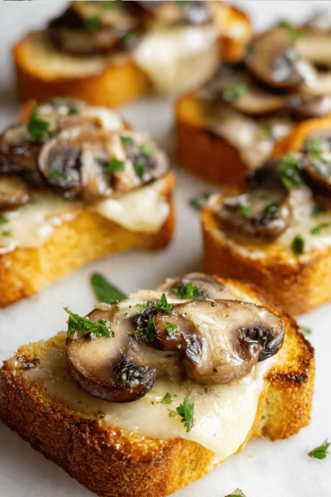 Garlic Mushroom Toast Bites