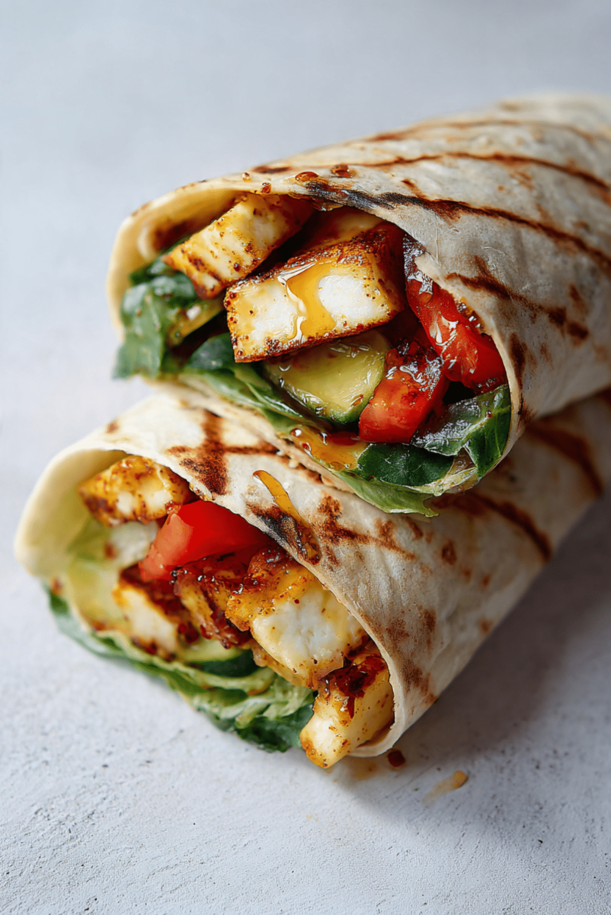 Hot Honey Halloumi Wrap