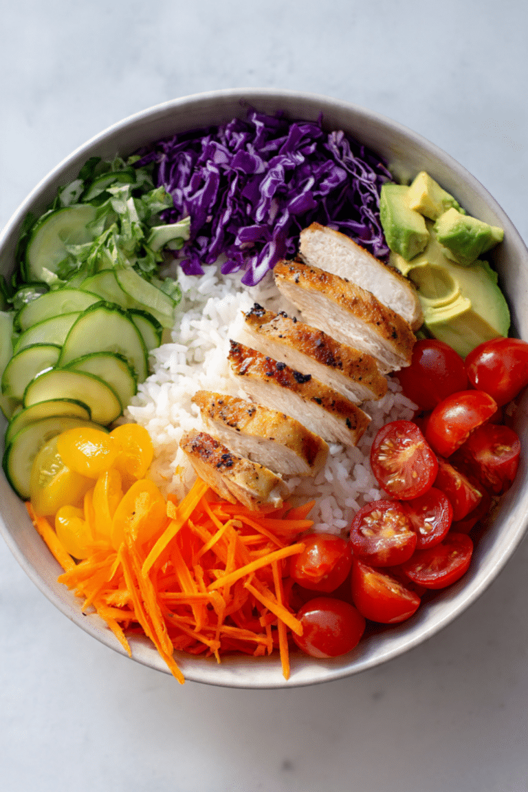 Rainbow Chicken Rice Bowl