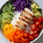 Rainbow Chicken Rice Bowl