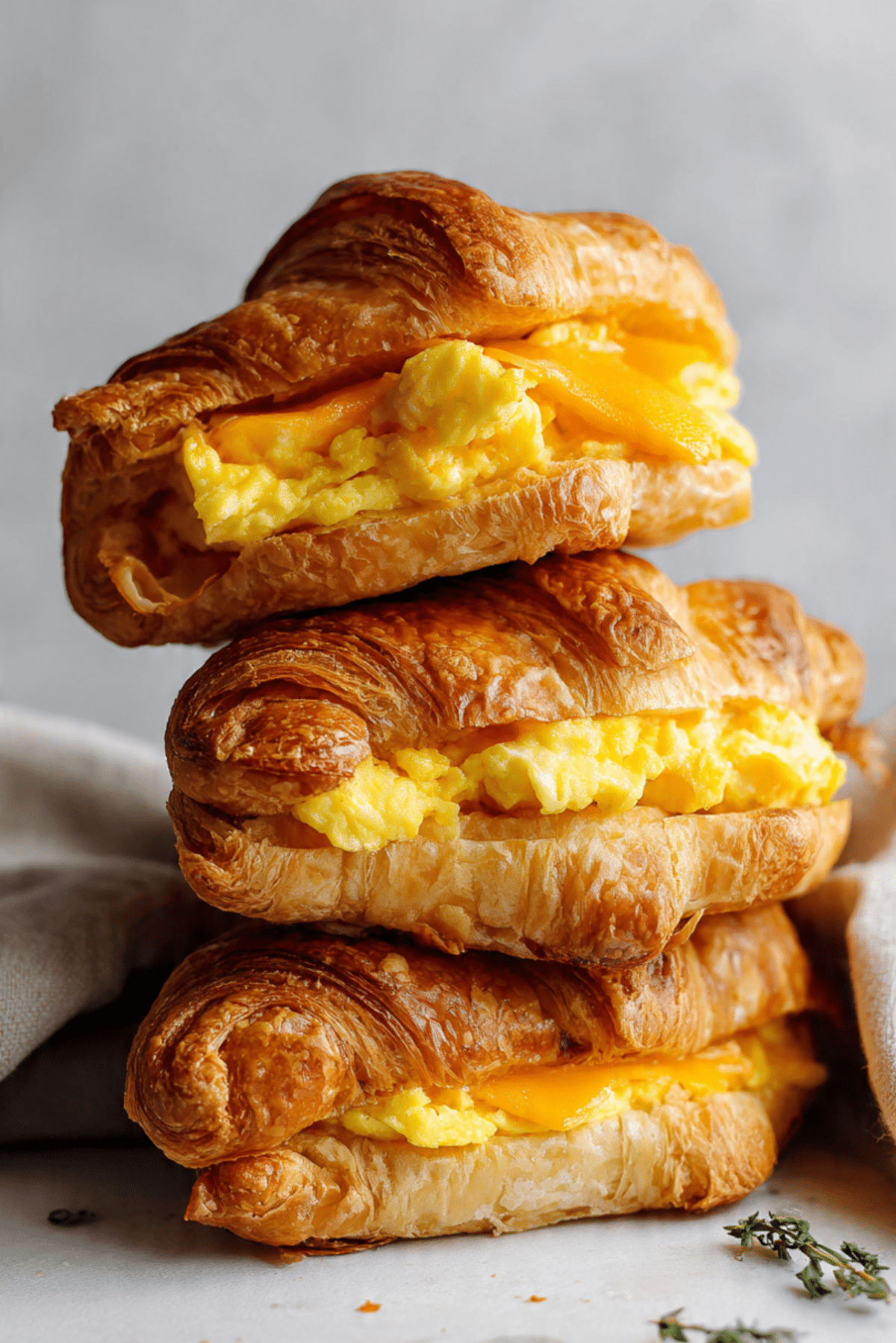 Egg Cheese Breakfast Croissant Stack
